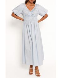 Petal & Pup Lisbeth Midi Dress in Blue | Lyst