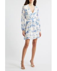 floral long sleeve tiered midi dress chelsea28 Chelsea28 Floral Long Sleeve Tiered Midi Dress