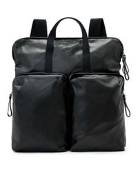 AllSaints Leather Captain Backpack in Black | Lyst