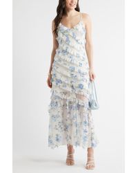 NSR Sleeveless Guipure Lace Maxi Dress in Black | Lyst