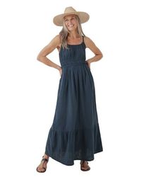 coastal double gauze boho midi dress Pact Coastal Double Gauze Boho Midi Dress Black XXS W9D