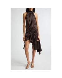 Siedres Exclusive Raye Scarf-detailed Midi Halter Dress in Red | Lyst Siedres Exclusive Raye Scarf-detailed Midi Halter Dress in Red | Lyst
