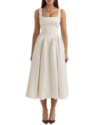 House Of Cb Samaria Corset Fit & Flare Dress in White | Lyst