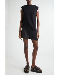 Sacai Suiting Mix Knit Dress in Black | Lyst