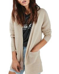 ribbed open front cardigan topshop
