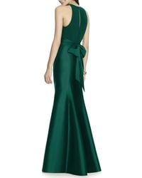 alfred sung jersey bodice mikado trumpet gown