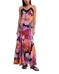 Free People Floral Lace Fit and Flare Dress | Lyst