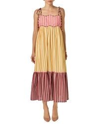 English Factory Tie Strap Lace Midi Dress in White | Lyst