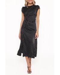 Petal & Pup Lisbeth Floral Print Midi Dress in Blue | Lyst