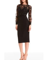 pilar mixed media long sleeve dress Dress the Population Pilar Mixed Media Long Sleeve Dress in White