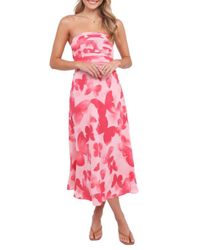 strapless long dresses Infinite Strapless Open Back Satin Convertible Maxi Dress TAUPE / XS by Sugarlips