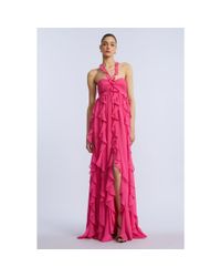 sachin and babi light blue dress Bcbg halter dress with main image 0