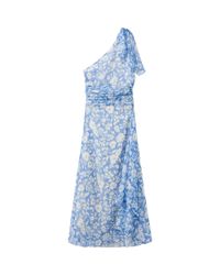 sachin and babi light blue dress MIKAEL AGHAL Pleated floral-print chiffon maxi dress