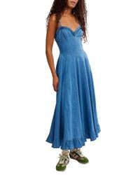 white christmas dresses Baltic Born Womens Janelle Midi Dress | Denim Blue main image 1