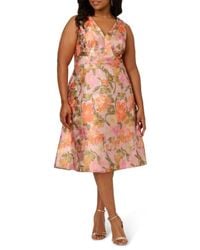white christmas dresses Sleeveless Floral Beaded Ruffle Midi Dress In Deep Azure main image 1