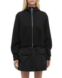 Helmut Lang Funnel Zip Trucker Jacket in Black | Lyst