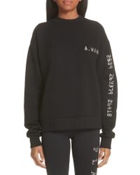 Alexander Wang Black Terry Appliquéd Cotton-blend Jersey Sweatshirt