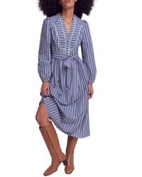 Boden Ribbed Metallic Party Dress, And Stripe in White | Lyst