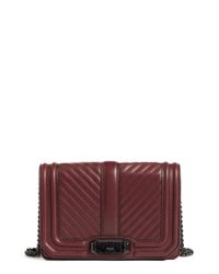 Rebecca Minkoff Red Small Love Leather Crossbody Bag - Burgundy