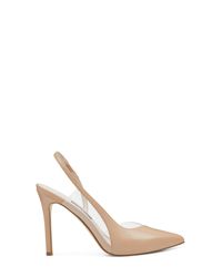 nine west toffee vinyl slingback pumps