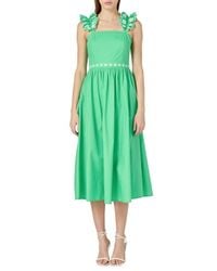 English Factory Embroidered Swiss Dot Maxi Dress in White | Lyst