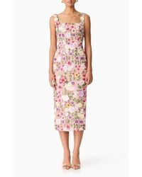 deanna rose jacquard cocktail midi dress Deanna Midi Dress in Black