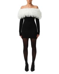 Naked Wardrobe Down To The Corset Long Sleeve Faux Leather Dress in Blue |  Lyst