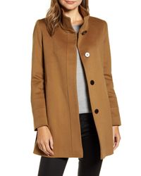 fleurette placket front wool car coat