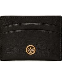 Tory Burch Robinson Foldable Key Case in Black | Lyst