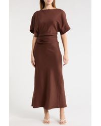 low back linen dress Cut-Out Linen Dress TAHITI in White