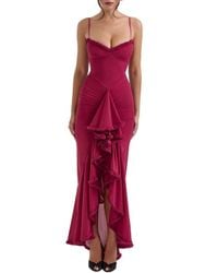 sachin and babi light blue dress House of CB Nalini Mesh Lace Corset Gown