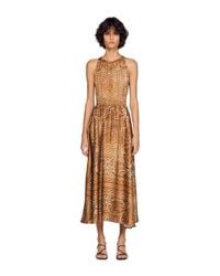 ann taylor brown polka dot dress Zapaka Women Brown Chiffon A-Line Polka Dots Dress Halter Tea Length Formal Dress, Brown / US22W