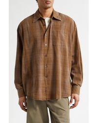 Our Legacy S Borrowed Shirt Dakota Flannel Check in Brown for Men