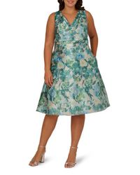 knee length dresses for ladies B Plus Size Sleeveless Midi Dress With Square Neck And Tiered Skirt