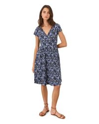 pact fit and flare crossover dress Black Fit And Flare Dress 3/4 Sleeve Tiered Cut Out main image 0