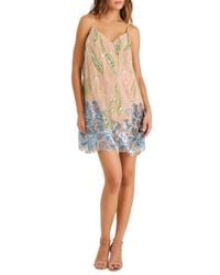 Liv Foster Piper Beaded Cocktail Minidress in Green | Lyst