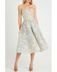 HELSI Vivian Beaded Floral Strapless Maxi Cocktail Dress in Pink | Lyst