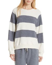 The Great Gray Fleece Stripe Slouch Sweatshirt