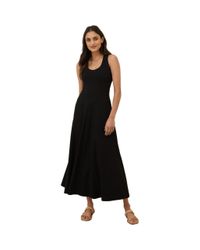 Pact Organic Cotton Fit & Flare Tie-back Dress in Green | Lyst