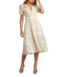 Tadashi Shoji Belline Embroidered Chiffon Midi Dress in Black | Lyst