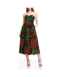 Dress the Population Nadine Ombr Metallic Strapless Fit & Flare Cocktail  Dress in Red | Lyst
