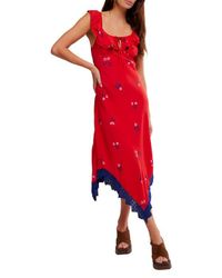 Free People Floral Lace Fit and Flare Dress | Lyst