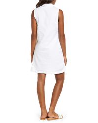 shift polo linen collar lounge lunch cotton beach dress