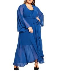 sachin and babi light blue dress Long Sleeve Wrap Dresses