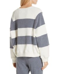 The Great Gray Fleece Stripe Slouch Sweatshirt