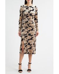 Sam Edelman Floral Sequin Strapless Midi Dress in Blue | Lyst