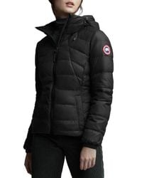 Canada Goose Dore Hooded Down Bomber Jacket in Red Lyst