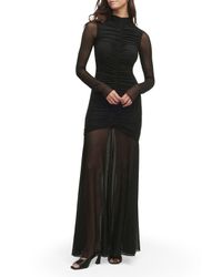 FAVORITE DAUGHTER The Manifest Lace-Inset Satin Maxi Dress in Brown | Lyst
