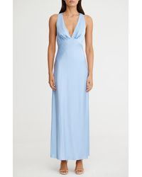 long sleeve flowy dress Gita Black Halter-Neck Long-Sleeve Maxi Dress – Club L London main image 0