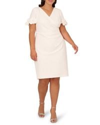 Adrianna Papell Lace Sheath Dress in White | Lyst